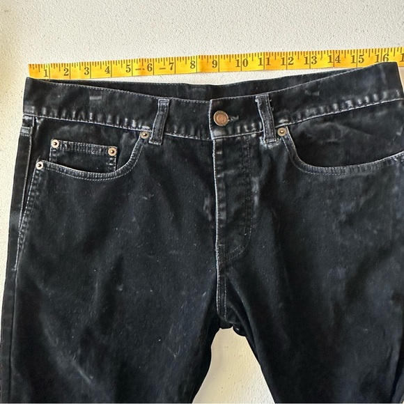 YVES SAINT LAURENT SKINNY VELVET LIKE BLACK PANTS JEANS MENS  AUTHENTIC - Picture 13 of 16